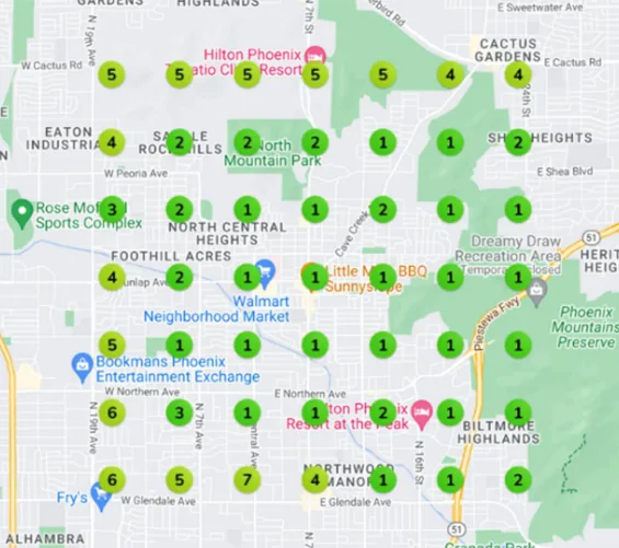 Google Map Pack ranking result for a Wildfire Media client