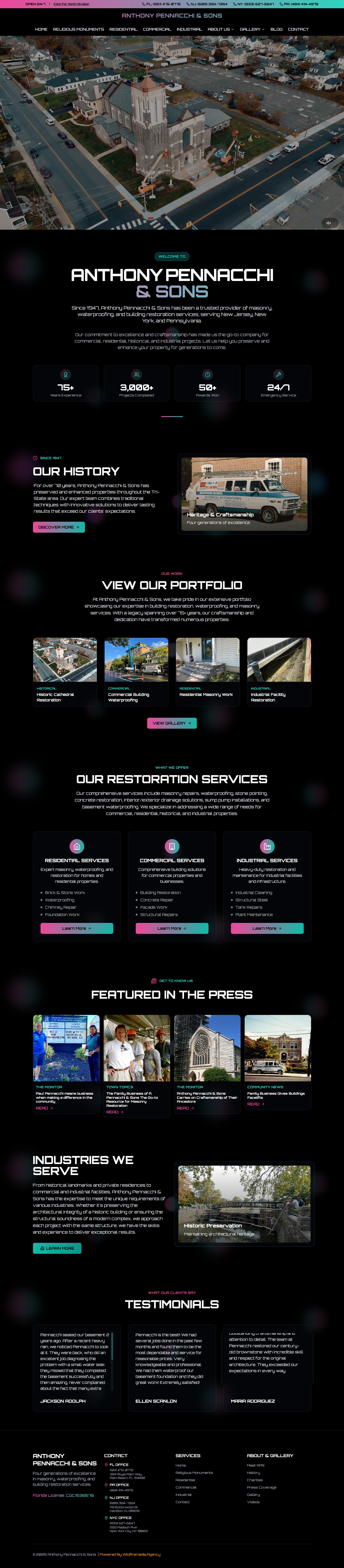 Anthony Pennacchi & Sons website